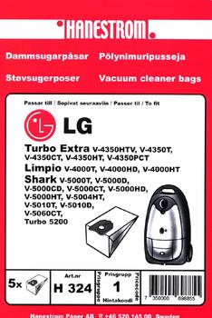 HANESTRÖM Dammsugarpåsar LG SHARK V-5000T      5P (H324)