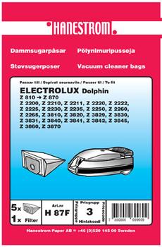 HANESTRÖM Dammsugarpåsar ELECTROLUX DOLPHIN 5 P+FILTER (H87F)