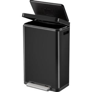 EKO Pedalspand,  EKO X-Cube, sort mat, rustfrit stål, 30 l, plast inderspande,  tætsluttende låg, soft close, fingeraftryksfri (1999916385)