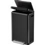 EKO Pedalspand,  EKO X-Cube, sort mat, rustfrit stål, 30 l, plast inderspande,  tætsluttende låg, soft close, fingeraftryksfri
