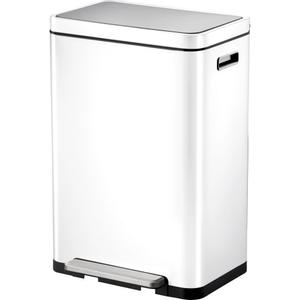 EKO Pedalspand,  EKO X-Cube, hvid, rustfrit stål, 45 l, plast inderspande,  tætsluttende låg, soft close, fingeraftryksfri (1999916387)