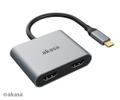 AKASA Type-C to Dual HDMI MST Adapter 4K@30Hz dual, 4K@60Hz sigle