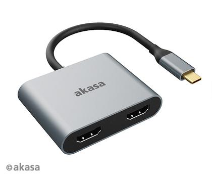 AKASA Type-C to Dual HDMI MST Adapter 4K@30Hz dual, 4K@60Hz sigle (AK-CBCA26-18BK)
