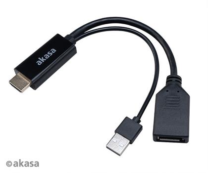 AKASA HDMI to DisplayPort Adapter with USB power cable 4K@60Hz (AK-CBHD24-25BK)