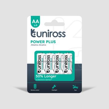 UNIROSS Power Plus Alkaline AA 1.5V - PK4 (UPPAAPK4)