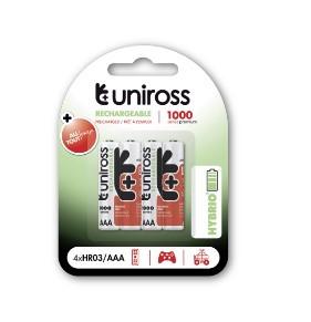 UNIROSS NiMH Hybrio AAA/HR03 1.2V 1000 - BL4