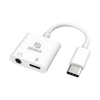 AKASA USB Type-C to 3.5mm Headphone Jack & PD 15W charging port (AK-CBCA30-08WH)