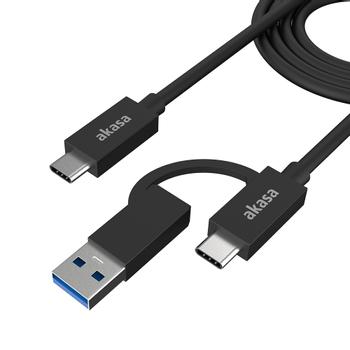 AKASA 2-In-1 USB 3.2 Gen 2x2 Type-C / Type-A to Type-C, 20G, 1m (AK-CBUB65-10BK)