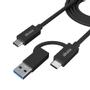 AKASA 2-In-1 USB 3.2 Gen 2x2 Type-C / Type-A to Type-C, 20G, 1m