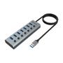 AKASA 7-Port USB Hub with Individual Switches, 5V/2A power adapter