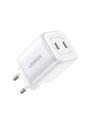 Nexode 45W Dual USB-C PD Charger (25W+20W) white