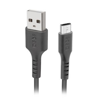 SBS USB 2.0 data og ladekabel,  USB-A: Han - Micro USB B: Han, 1,0m, Sort (LTHL200)