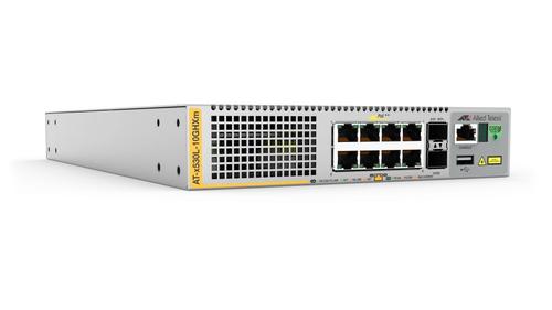 Allied Telesis L3 STACKABLE SWITCH 8X 100M/1G 2.5G/5G-T POE+ 2X SFP+ UK PSU CPNT (AT-X530L-10GHXM-30)