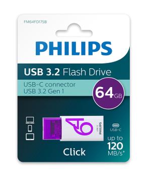 PHILIPS Click Usb Flash Drive 64 Gb  (FM64FD175B/00)