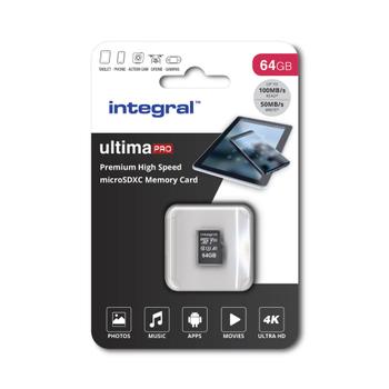 INTEGRAL 64Gb Micro Sd Card Microsdxc (INMSDX64G-100/70V30)