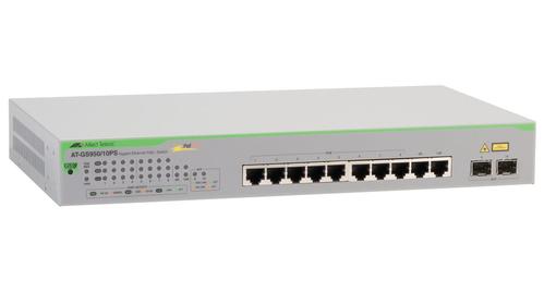 Allied Telesis GIGABIT WEBSMART SWITCH 8XTPOE+ 2X SFP PORT EU POWER CORD CPNT (AT-GS950/10PS V2-50)
