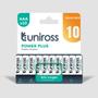 UNIROSS Batteri - BlisterPakke med 10 stk AAA/LR03, Alkaline POWER PLUS