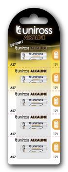 UNIROSS Batteri 5pak- SP5 A27 ALKALINE (U5A27)