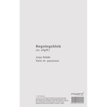 Mayland regningsblok 2x50 blade (92220220*10)