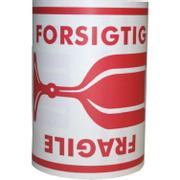 WhiteLabel Etiket 'FORSIGTIG GLAS' 148x210mm rød 250stk