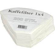 WhiteLabel Kaffefiltre 1x4 hvid 200 stk