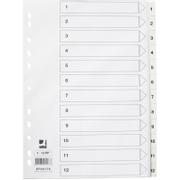 QConnect Q-connect register i A4 1-12 i plast i farven hvid