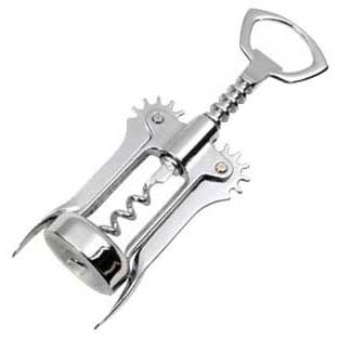 WhiteLabel Proptrækker med vinger forkromet (890040)