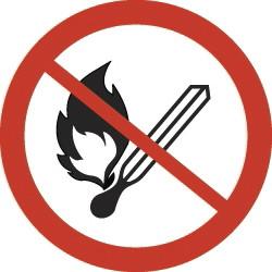 WhiteLabel Forbudsskilt Ø225mm 'rygning og åben ild forbudt' aluminium (1100400)