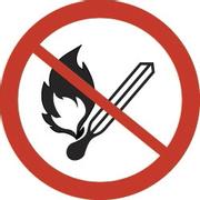 WhiteLabel Forbudsskilt Ø225mm 'rygning og åben ild forbudt' aluminium
