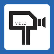 WhiteLabel Piktogram 100x100mm 'VIDEO' blå