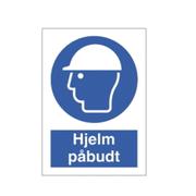 WhiteLabel Påbudsskilt 'Hjelm påbudt' plast A4 blå