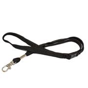 WhiteLabel Tekstilhalsbånd med krog 12mm sort