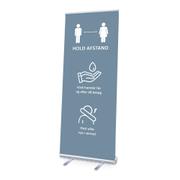 WhiteLabel Roll-up 85x200cm 'HOLD AFSTAND' blå