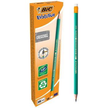 BIC Evolution blyant med viskelæder HB grøn (8803323*12)