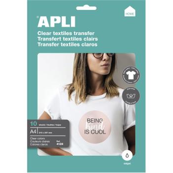 APLI transferark til lyse tekstiler A4 10stk (4128)