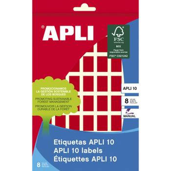 APLI etiketter 12x18mm rød 448stk (2752*10)