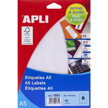APLI 49 x 100 mm etiketter hvid (1881*10)