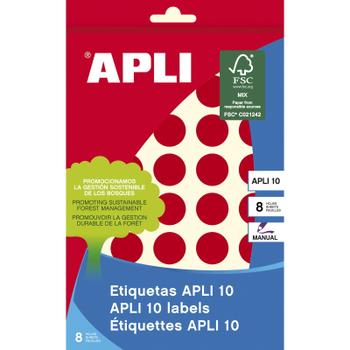 APLI farvedots Ø19mm rød 320stk (2744)