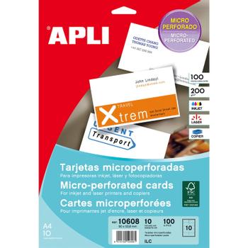 APLI visitkort 90x50,8mm 200g 100stk (10608)