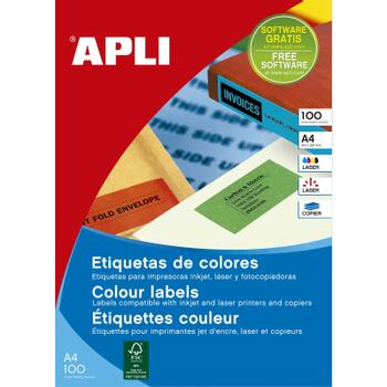 APLI etiketter 210x297mm gul (11838*5)