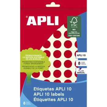 APLI farvedots Ø13mm rød 616stk (2736)