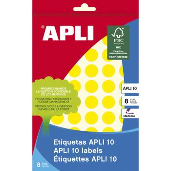 APLI farvedots Ø13mm gul 616stk (2734)