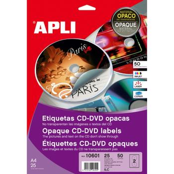 APLI CD/DVD etiketter Ø117mm 25ark (10601)