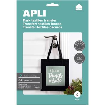 APLI transferark til mørke tekstiler A4 5stk (10247*5)