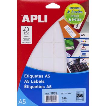 APLI 22 x 32 mm etiketter i hvid (1869)