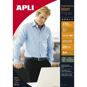 APLI brochurepapir A4 170g mat 20ark (10418)