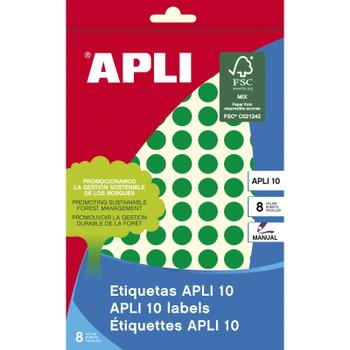 APLI farvedots Ø10mm grøn 1008stk (2733)