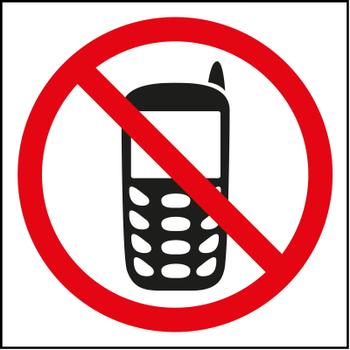 APLI D-sign symbolklistermærke mobiltelefon forbudt i størrelsen 114x114 mm i farven rød (848)
