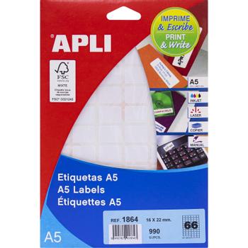 APLI etiketter 22x16mm hvid (1864)