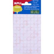 APLI etiketter Ø8mm hvid 288stk